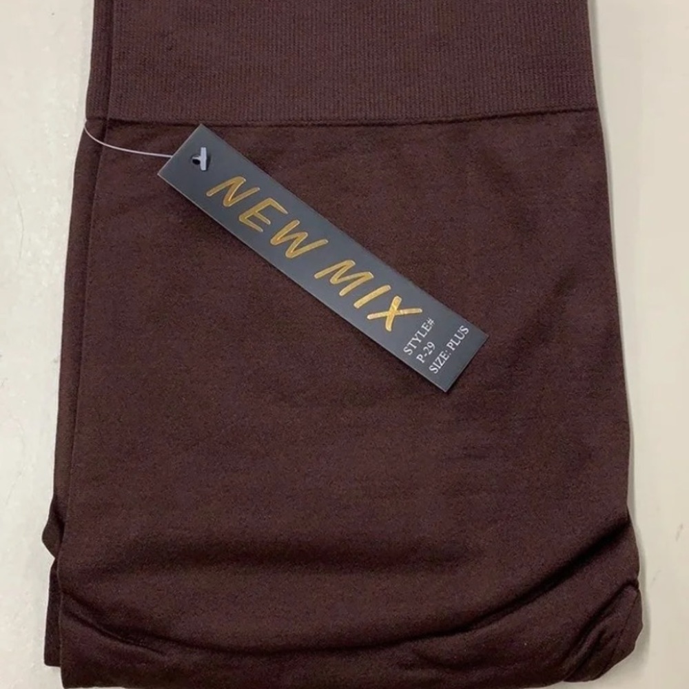 New Mix Plus Size Leggings In Chocolate Brown